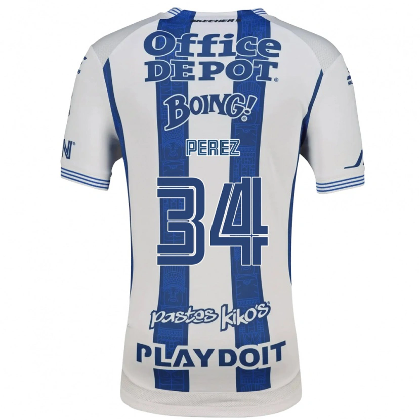 Danxen Dětské Julio Pérez #34 Bílá Tmavě Modrá Domů Hráčské Dresy 2026/27 Dres