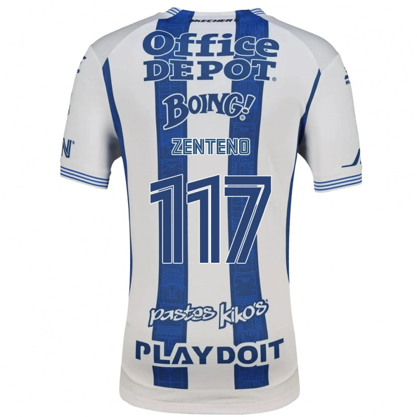 Danxen Dětské Gustavo Zenteno #117 Bílá Tmavě Modrá Domů Hráčské Dresy 2026/27 Dres