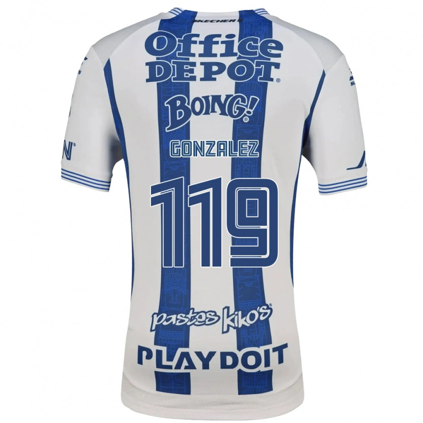 Danxen Dětské Juan González #119 Bílá Tmavě Modrá Domů Hráčské Dresy 2026/27 Dres