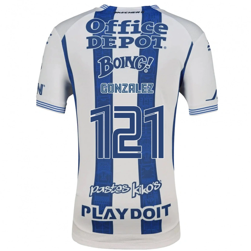 Danxen Dětské Cristian González #121 Bílá Tmavě Modrá Domů Hráčské Dresy 2026/27 Dres