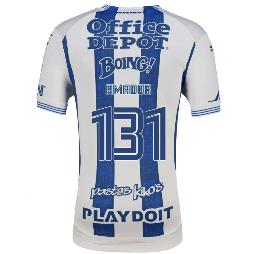 Danxen Dětské Santiago Amador #131 Bílá Tmavě Modrá Domů Hráčské Dresy 2026/27 Dres