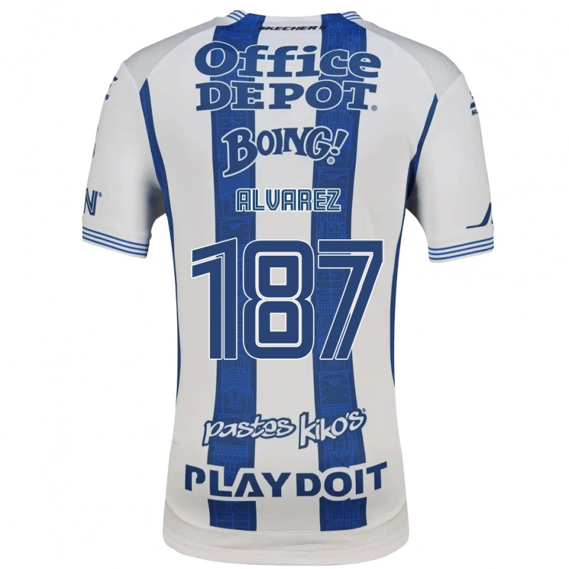 Danxen Dětské Gael Álvarez #187 Bílá Tmavě Modrá Domů Hráčské Dresy 2026/27 Dres