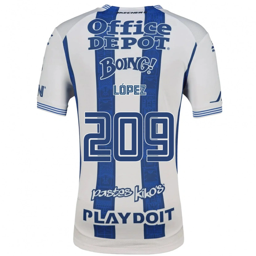 Danxen Dětské Santiago López #209 Bílá Tmavě Modrá Domů Hráčské Dresy 2026/27 Dres