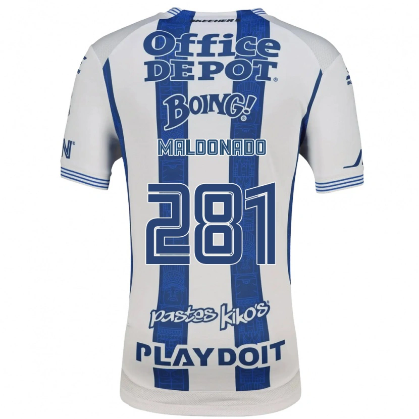 Danxen Dětské Iker Maldonado #281 Bílá Tmavě Modrá Domů Hráčské Dresy 2026/27 Dres