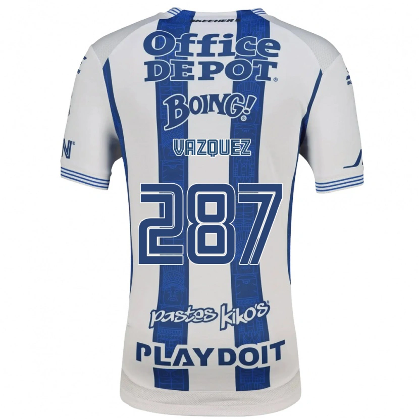 Danxen Dětské Maximo Vázquez #287 Bílá Tmavě Modrá Domů Hráčské Dresy 2026/27 Dres