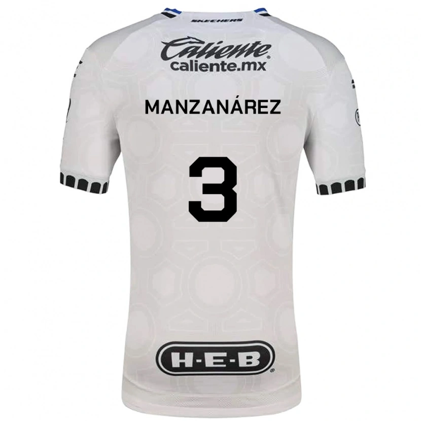 Danxen Dětské Óscar Manzanárez #3 Bílá Černá Modrá Domů Hráčské Dresy 2026/27 Dres