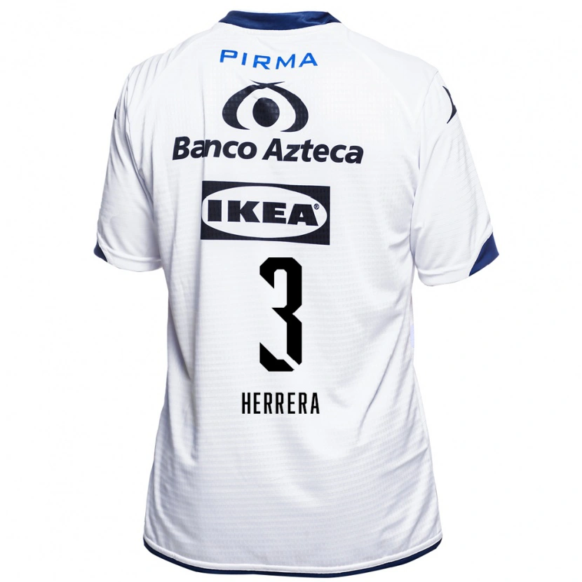 Danxen Dětské Alberto Herrera #3 Bílá Černá Modrá Domů Hráčské Dresy 2026/27 Dres