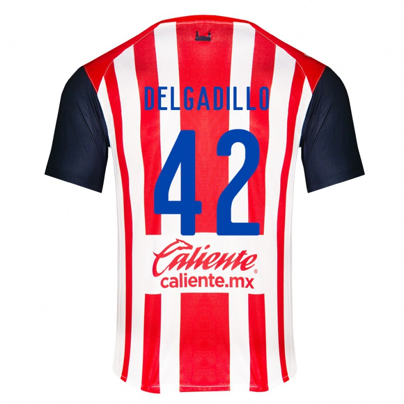 Danxen Dětské Diego Delgadillo #42 Červená Černá Bílá Domů Hráčské Dresy 2026/27 Dres