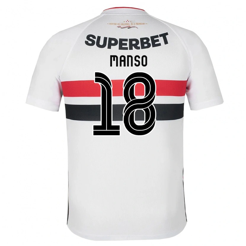 Danxen Dětské Mateus Manso #18 Bílá Červená Černá Domů Hráčské Dresy 2026/27 Dres