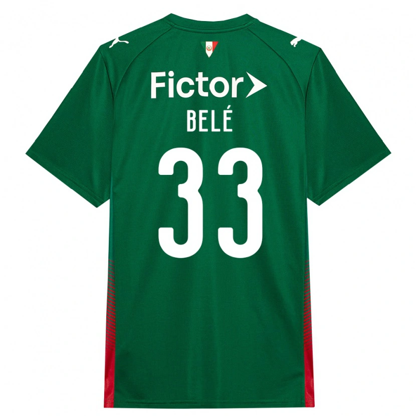 Danxen Dětské Erick Belé #33 Zelená Červená Bílá Domů Hráčské Dresy 2026/27 Dres