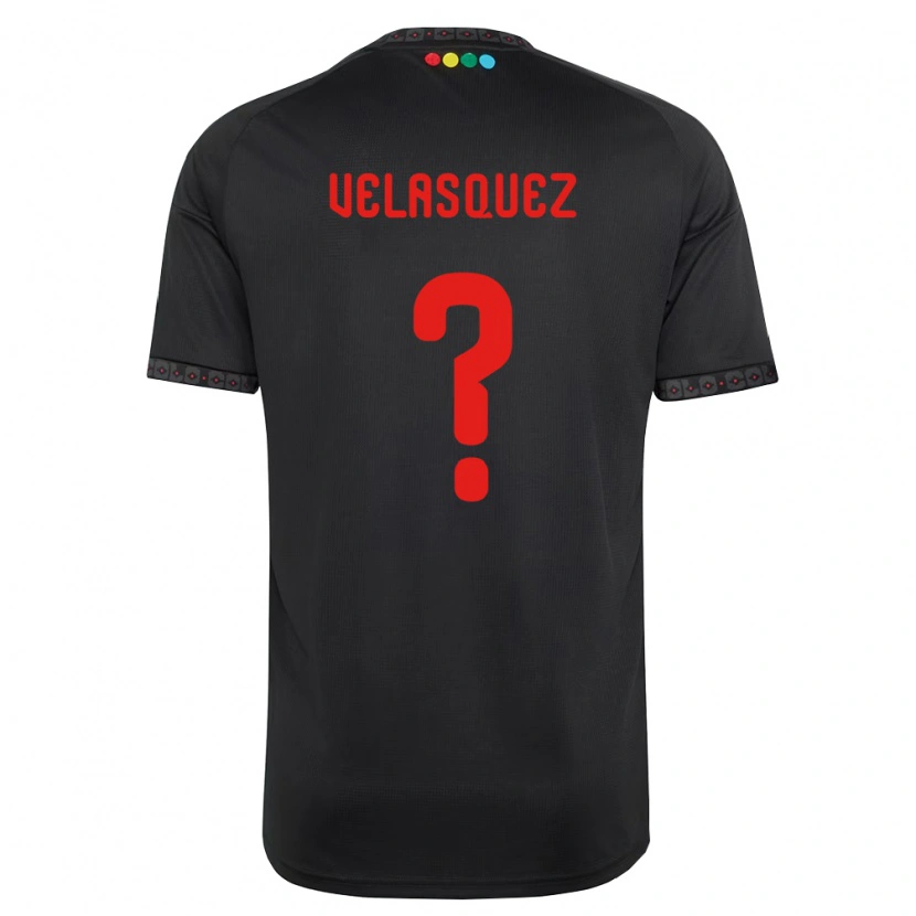 Danxen Dětské Milovan Velásquez #0 Černá Červená Daleko Hráčské Dresy 2026/27 Dres