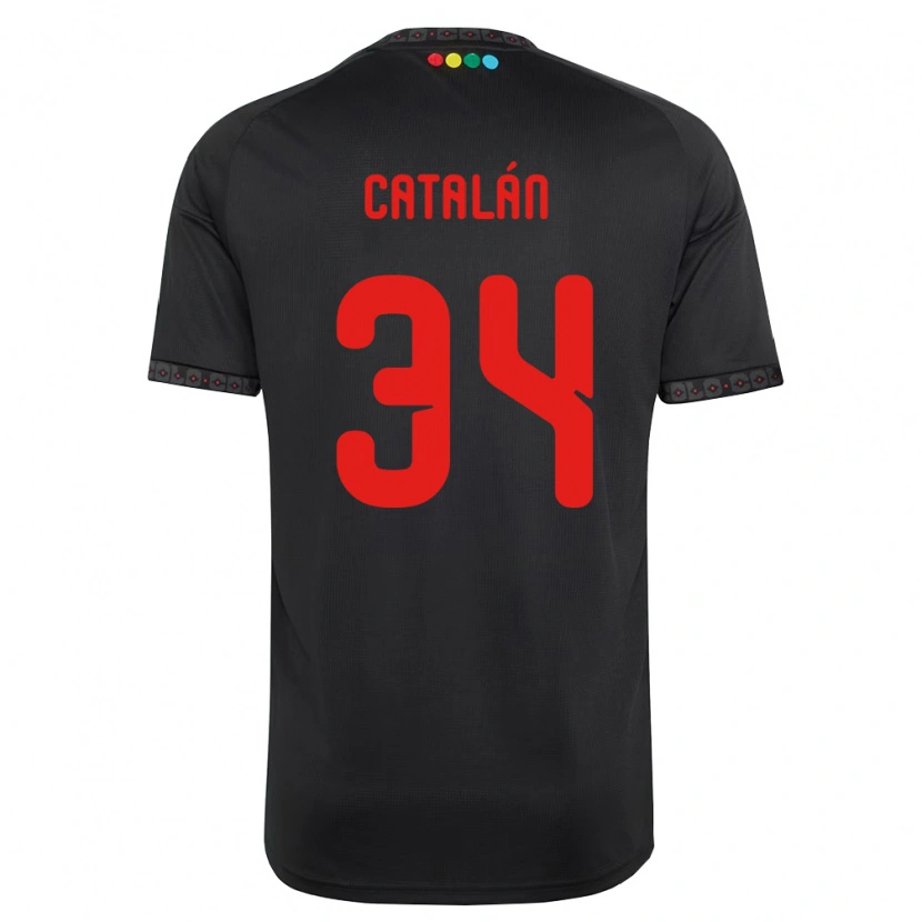 Danxen Dětské Rodrigo Catalán #34 Černá Červená Daleko Hráčské Dresy 2026/27 Dres