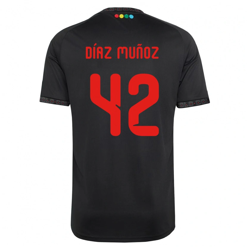 Danxen Dětské Cristian Díaz Muñoz #42 Černá Červená Daleko Hráčské Dresy 2026/27 Dres