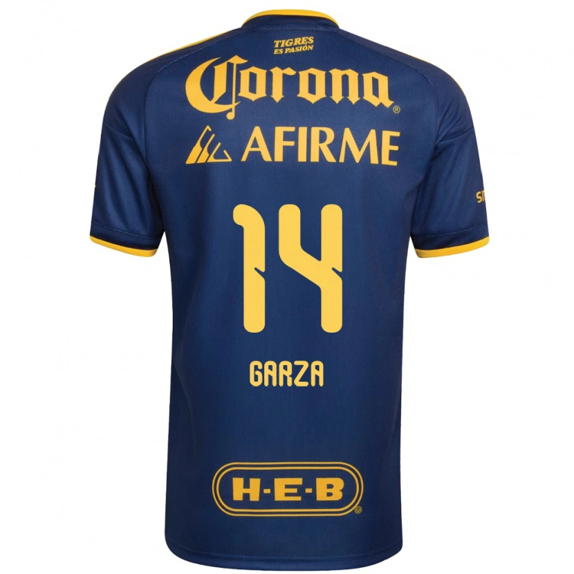 Danxen Dětské Jesús Garza #14 Královsky Modrá Žlutá Daleko Hráčské Dresy 2026/27 Dres