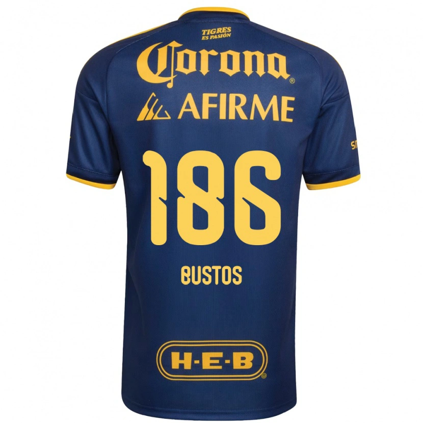 Danxen Dětské Maximiliano Bustos #186 Královsky Modrá Žlutá Daleko Hráčské Dresy 2026/27 Dres