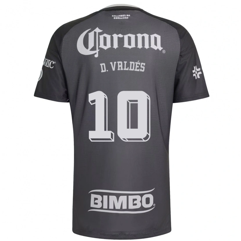Danxen Dětské Diego Valdes #10 Šedá Bílá Černá Daleko Hráčské Dresy 2026/27 Dres
