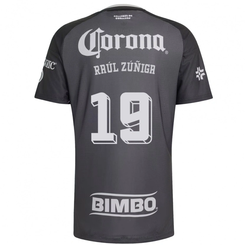 Danxen Dětské José Raúl Zúñiga #19 Šedá Bílá Černá Daleko Hráčské Dresy 2026/27 Dres