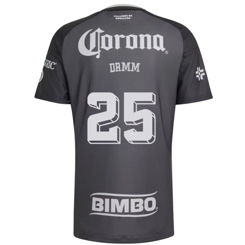 Danxen Dětské Jurgen Damm #25 Šedá Bílá Černá Daleko Hráčské Dresy 2026/27 Dres