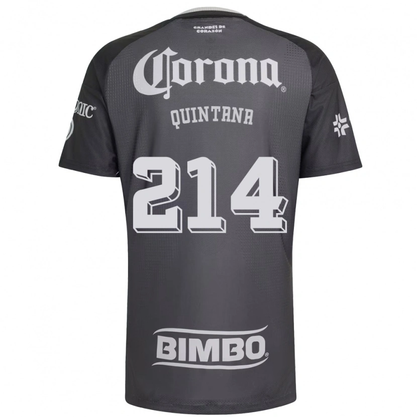 Danxen Dětské Diego Quintana #214 Šedá Bílá Černá Daleko Hráčské Dresy 2026/27 Dres