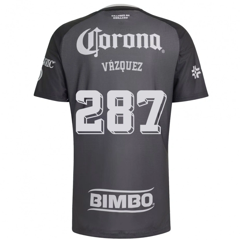 Danxen Dětské Omar Vázquez #287 Šedá Bílá Černá Daleko Hráčské Dresy 2026/27 Dres