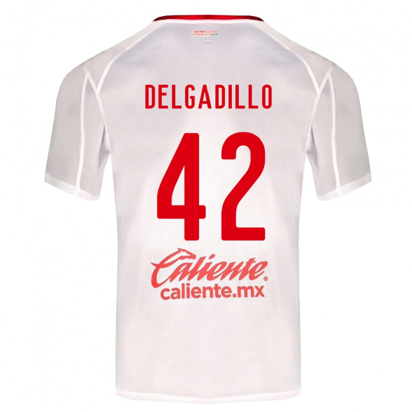 Danxen Dětské Diego Delgadillo #42 Bílá Zelená Červená Daleko Hráčské Dresy 2026/27 Dres