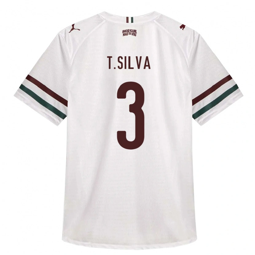 Danxen Dětské Thiago Silva #3 Bílá Zelená Vínová Daleko Hráčské Dresy 2026/27 Dres