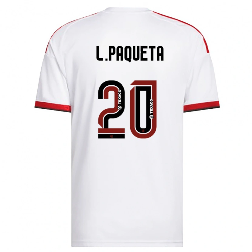 Danxen Dětské Lucas Paquetá #20 Bílá Červená Černá Daleko Hráčské Dresy 2026/27 Dres