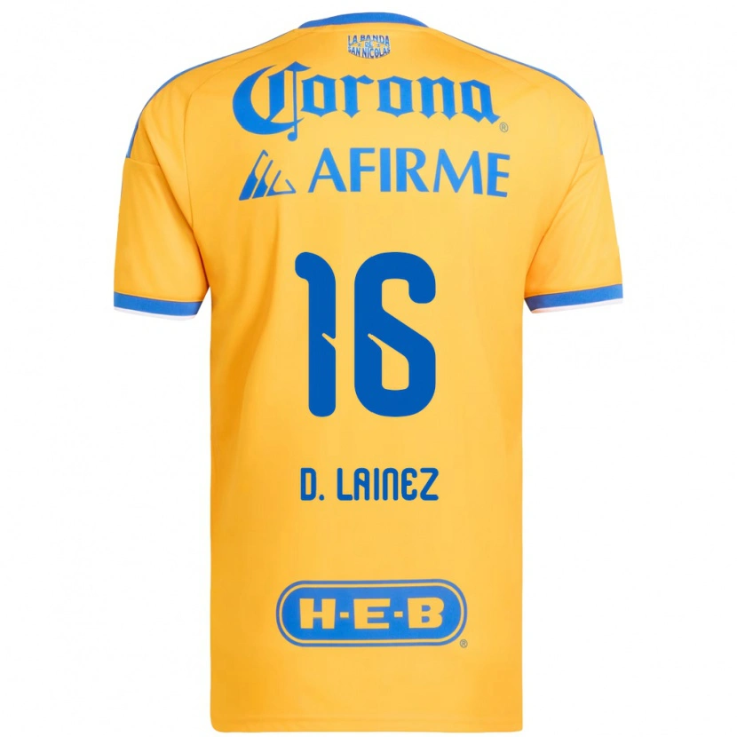 Danxen Pánské Diego Lainez #16 Žlutá Modrá Domů Hráčské Dresy 2026/27 Dres