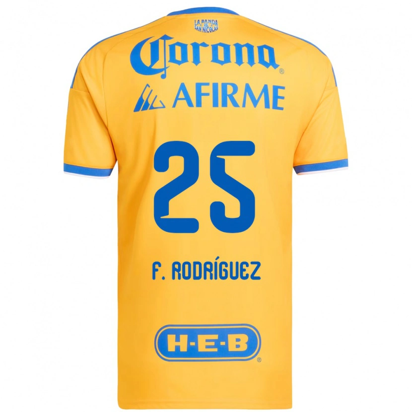 Danxen Pánské Felipe Rodríguez #25 Žlutá Modrá Domů Hráčské Dresy 2026/27 Dres
