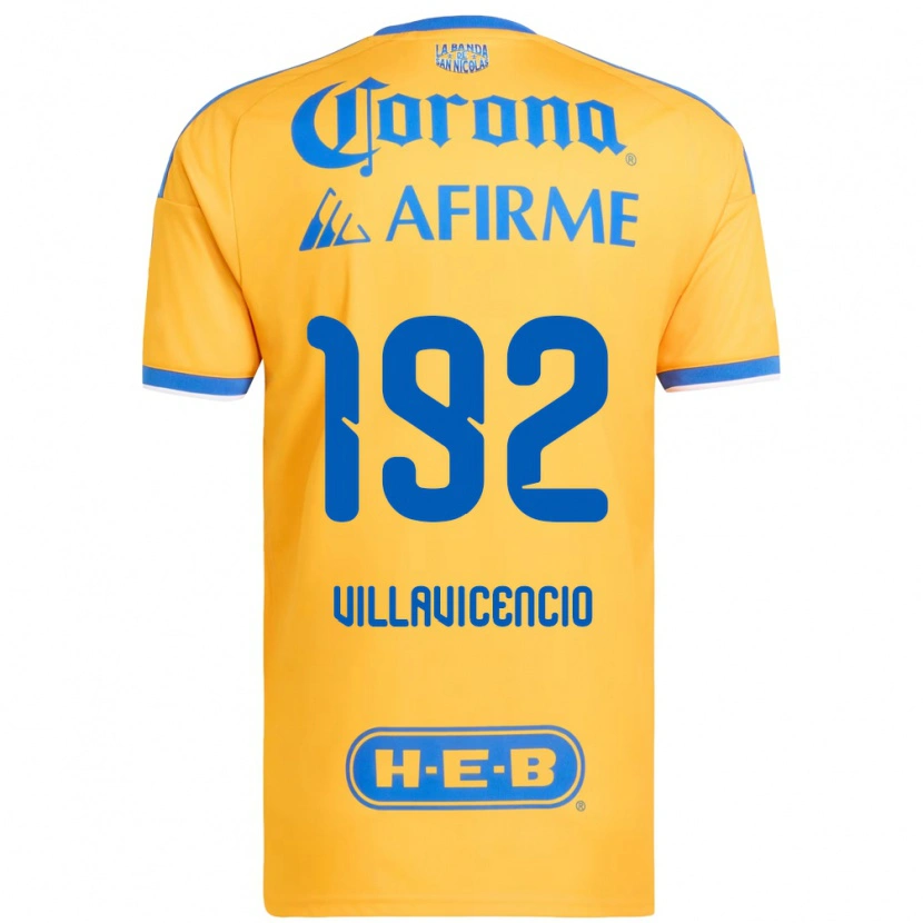 Danxen Pánské Edgar Villavicencio #192 Žlutá Modrá Domů Hráčské Dresy 2026/27 Dres