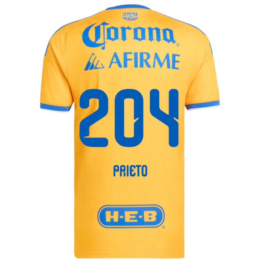 Danxen Pánské Leonel Prieto #204 Žlutá Modrá Domů Hráčské Dresy 2026/27 Dres
