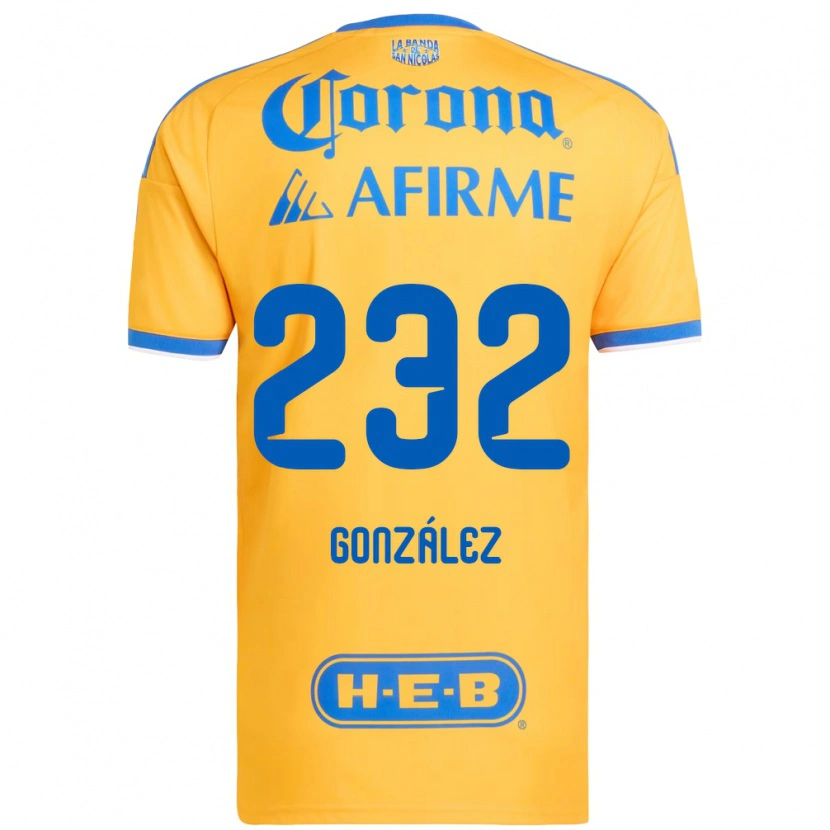 Danxen Pánské César González #232 Žlutá Modrá Domů Hráčské Dresy 2026/27 Dres