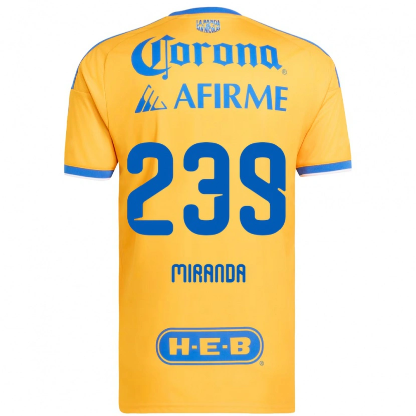 Danxen Pánské Jesús Miranda #239 Žlutá Modrá Domů Hráčské Dresy 2026/27 Dres