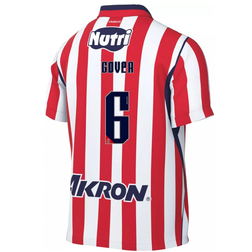 Danxen Pánské Omar Govea #6 Červená Bílá Domů Hráčské Dresy 2026/27 Dres