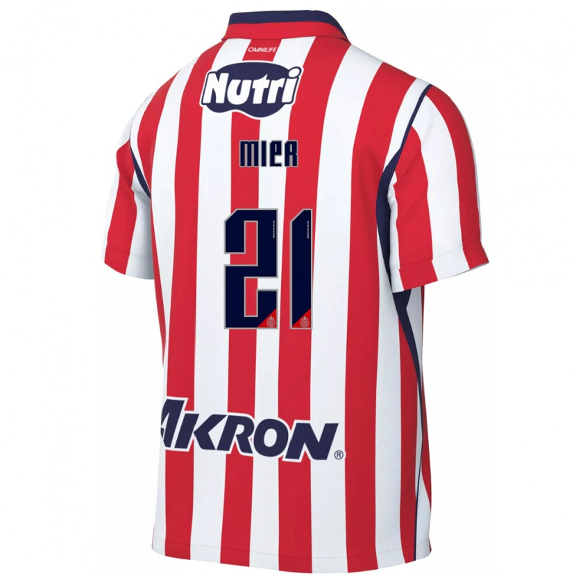 Danxen Pánské Hiram Mier #21 Červená Bílá Domů Hráčské Dresy 2026/27 Dres