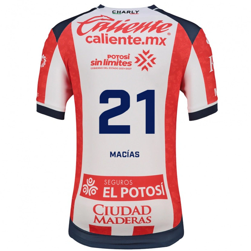 Danxen Pánské Óscar Macías #21 Červená Bílá Černá Domů Hráčské Dresy 2026/27 Dres