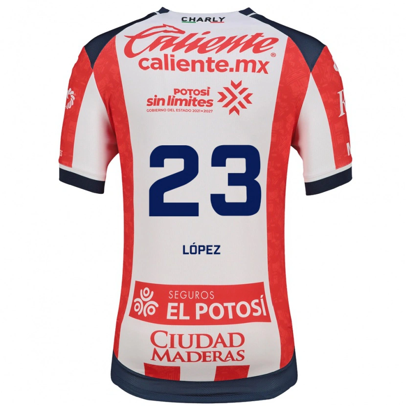 Danxen Pánské César López #23 Červená Bílá Černá Domů Hráčské Dresy 2026/27 Dres