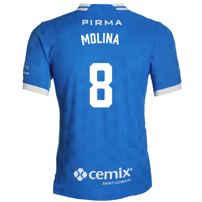 Danxen Pánské Dalia Molina #8 Modrá Bílá Červená Domů Hráčské Dresy 2026/27 Dres
