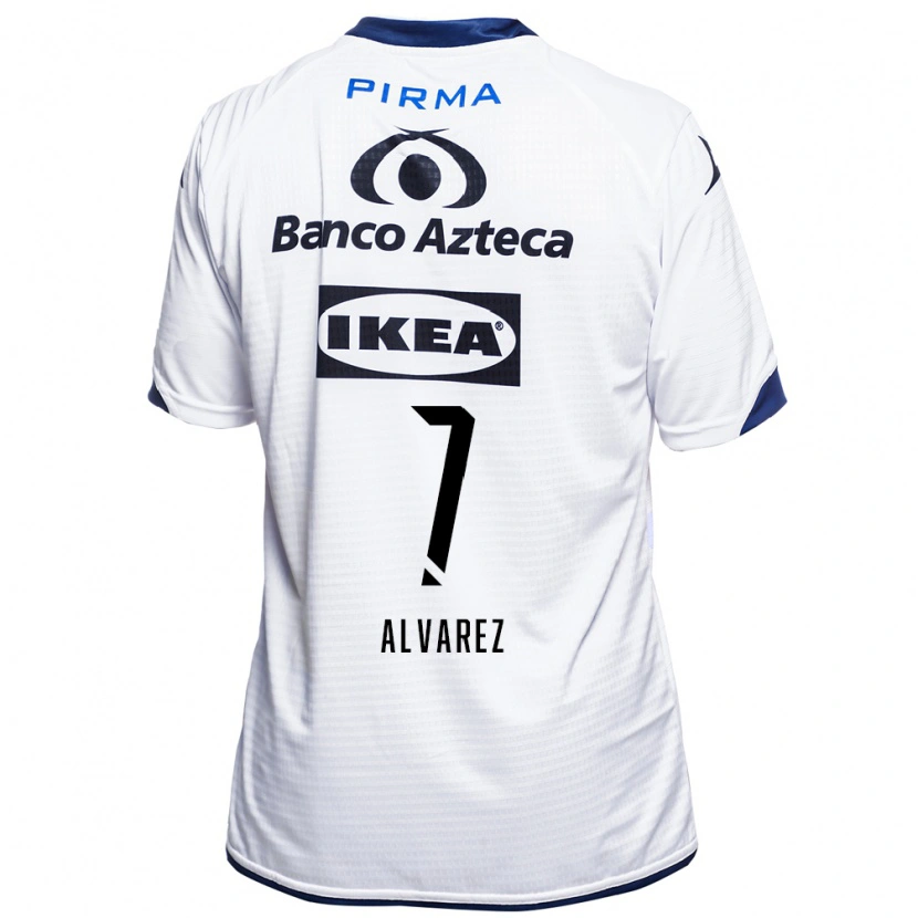 Danxen Pánské Daniel Álvarez #7 Bílá Černá Modrá Domů Hráčské Dresy 2026/27 Dres