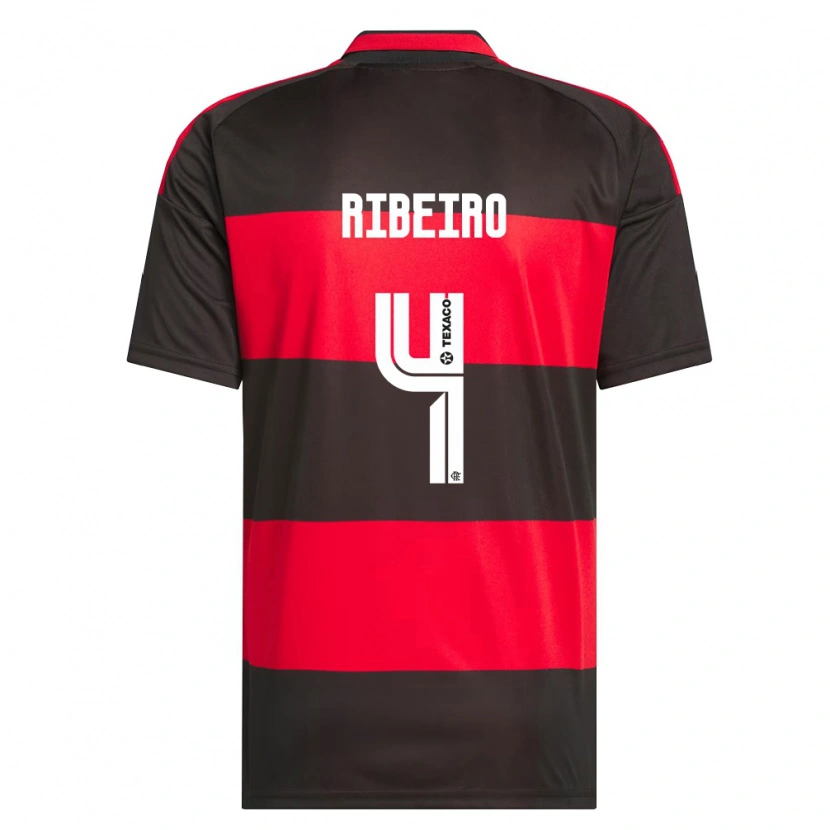 Danxen Pánské Valmir Ribeiro #4 Červená Černá Bílá Domů Hráčské Dresy 2026/27 Dres