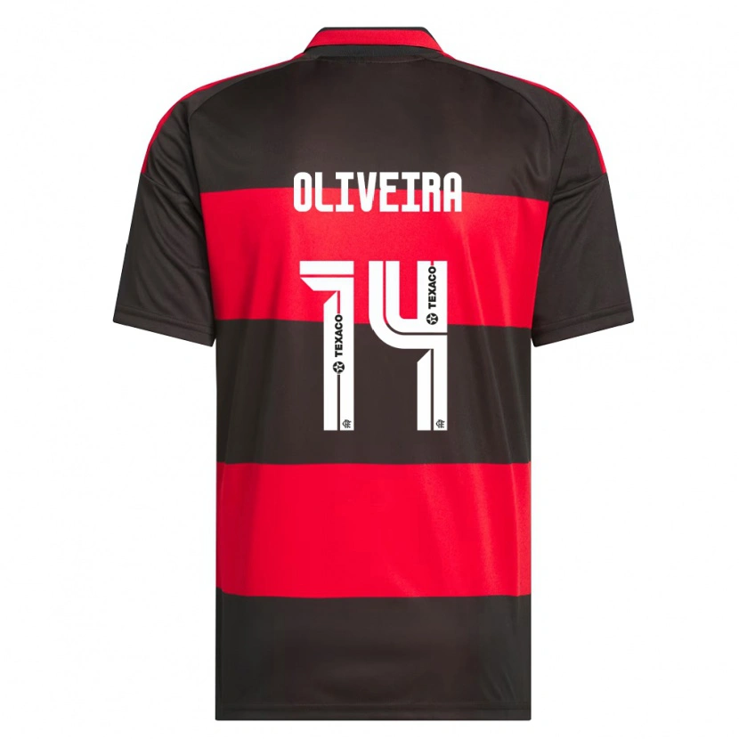 Danxen Pánské Gustavo Oliveira #14 Červená Černá Bílá Domů Hráčské Dresy 2026/27 Dres