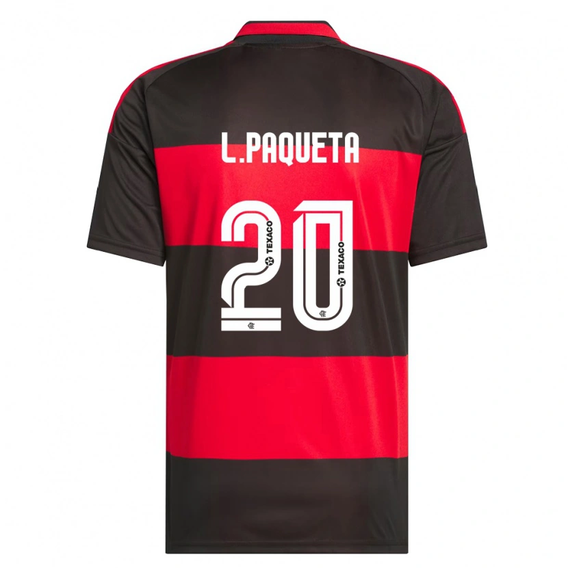 Danxen Pánské Lucas Paquetá #20 Červená Černá Bílá Domů Hráčské Dresy 2026/27 Dres