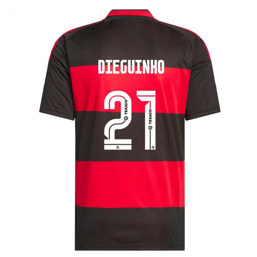 Danxen Pánské Diego Guimarães Das Neves #21 Červená Černá Bílá Domů Hráčské Dresy 2026/27 Dres