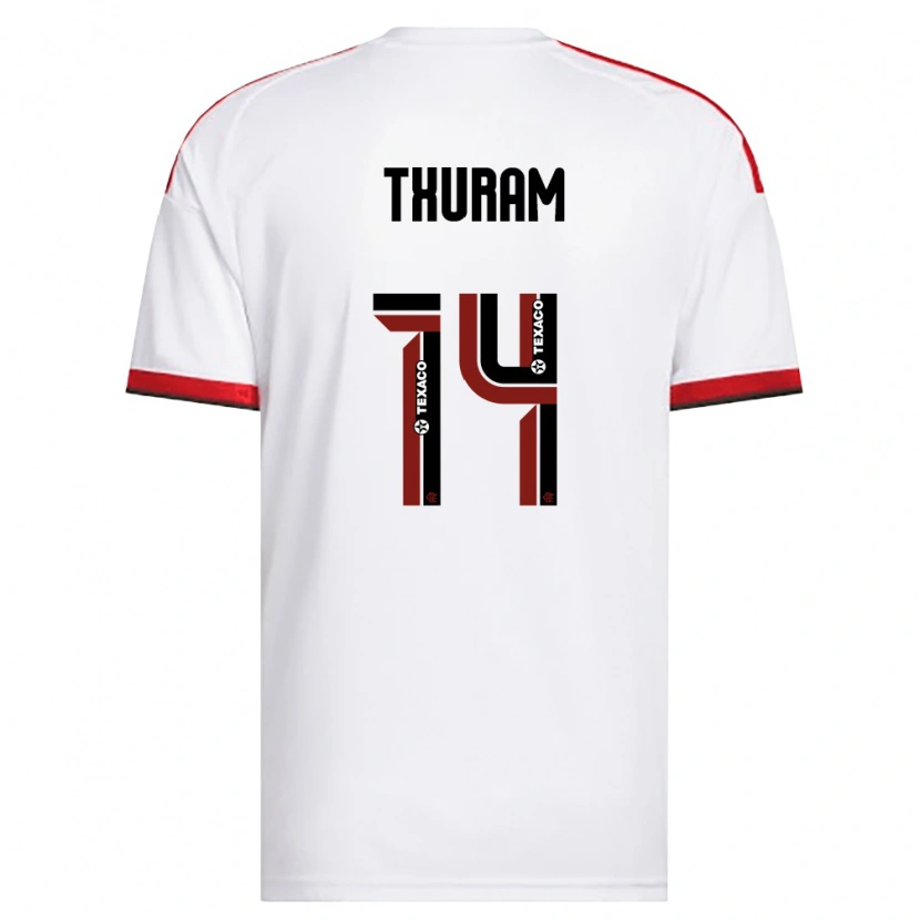 Danxen Pánské Daniel Thuram #14 Bílá Červená Černá Daleko Hráčské Dresy 2026/27 Dres