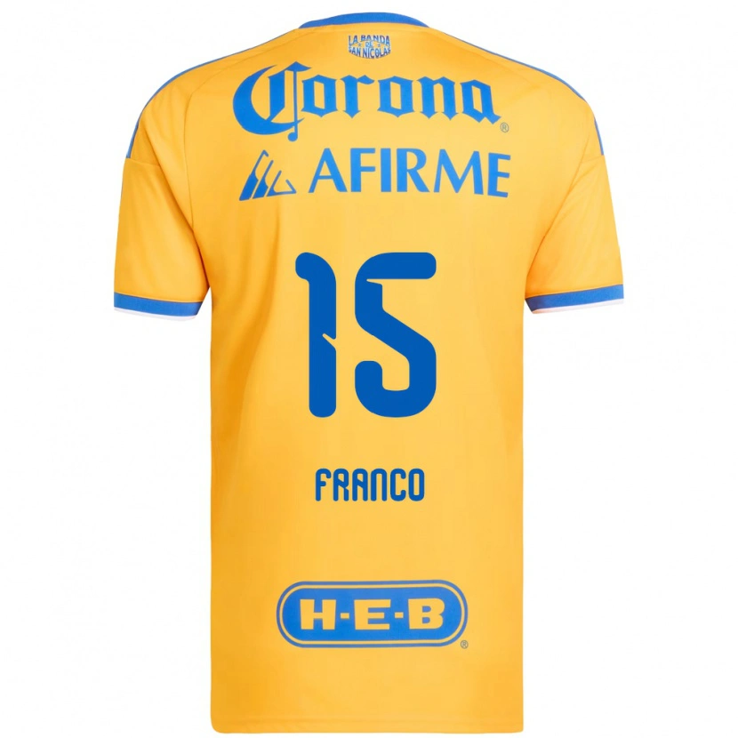 Danxen Dámské Alan Franco #15 Žlutá Modrá Domů Hráčské Dresy 2026/27 Dres