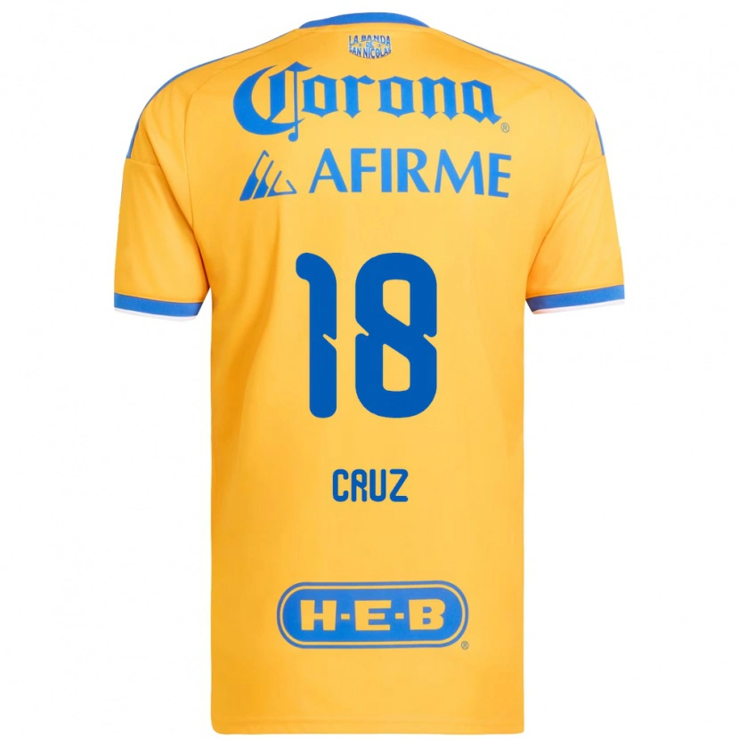 Danxen Dámské Belen Cruz #18 Žlutá Modrá Domů Hráčské Dresy 2026/27 Dres