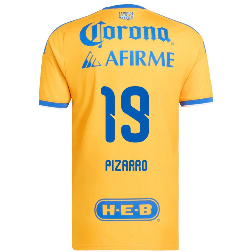 Danxen Dámské Guido Pizarro #19 Žlutá Modrá Domů Hráčské Dresy 2026/27 Dres