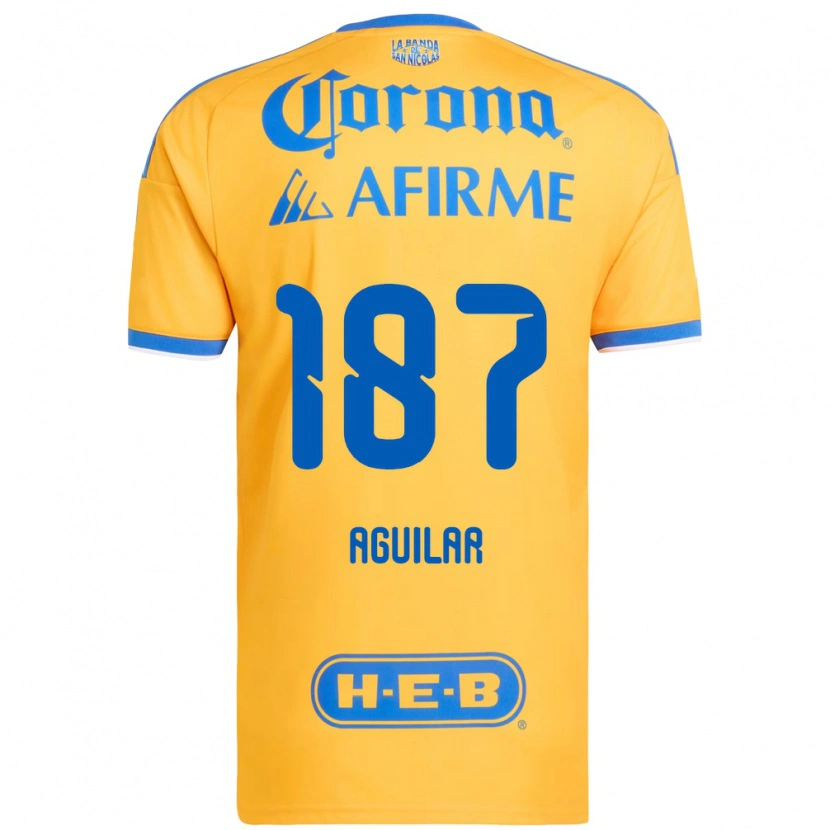 Danxen Dámské Manuel Aguilar #187 Žlutá Modrá Domů Hráčské Dresy 2026/27 Dres