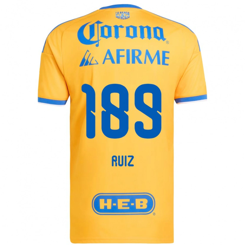 Danxen Dámské Óscar Ruiz #189 Žlutá Modrá Domů Hráčské Dresy 2026/27 Dres