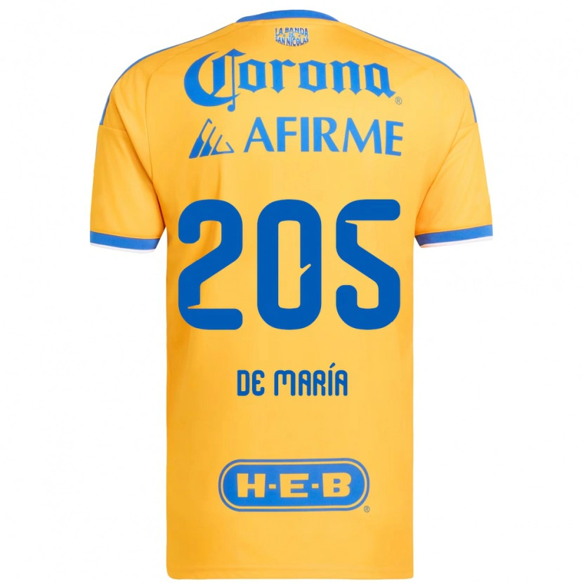 Danxen Dámské Antonio De María Y Campos #205 Žlutá Modrá Domů Hráčské Dresy 2026/27 Dres
